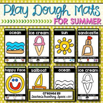 Summer Play Dough Mats Six Picture Mats And Ten Jellyfish Counting Mats 1 10