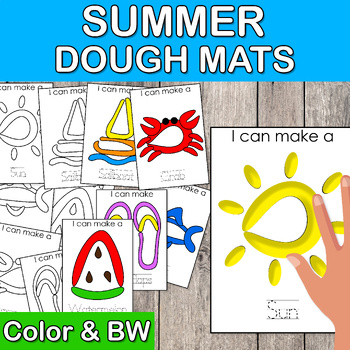 SUMMER PLAYDOUGH MATS 14 Printable Summer Themed Playdoh Mat Pdfs for Kids  Including Beach, Ocean and Food Items. 