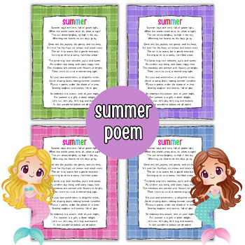 Summer Poem | Summer Beach Poem for kids | Summer Printable Poem.