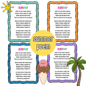 Summer Beach Poems Teaching Resources | TPT