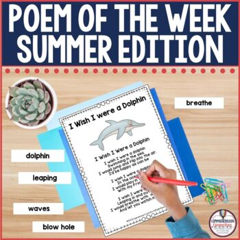 Preview of Summer Poem of the Week, Fluency Activities, Poetry Lessons, 2nd 3rd Grade