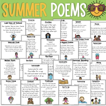 Summer Poems - 25 Poems and Activities by The Moffatt Girls | TPT