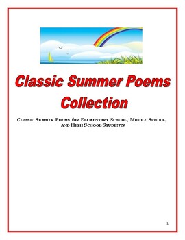 Preview of Summer Poems / A Collection of Classic Summer Poems
