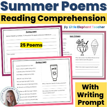 Summer Poems with Reading Comprehension and Fluency Practice - Writing ...