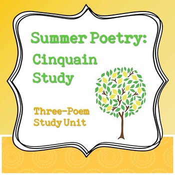 Preview of Summer Poetry: Cinquain Poem Study Unit - Distance Learning