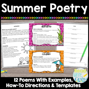 Summer Poetry by Read Write Grow With Mrs K | Teachers Pay Teachers
