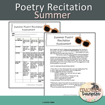 Preview of Recite Summer Poetry