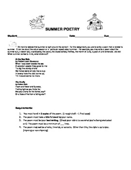 poetry writing assignment