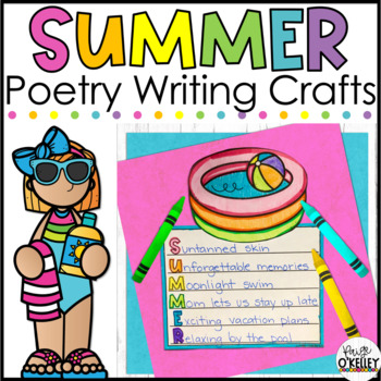Preview of Summer Poetry Writing Crafts - Poetry Templates for 7 Types of Poems