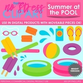 Summer Pool Clip Art Bright Set (Digital Use Ok!)