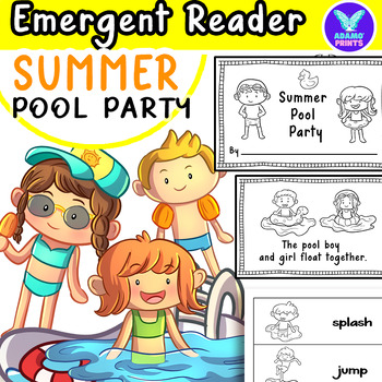 Preview of Summer Pool Party - Emergent Reader Kindergarten & First Grade Mini Books