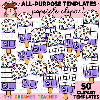 Preview of Summer Popsicle Clipart Templates