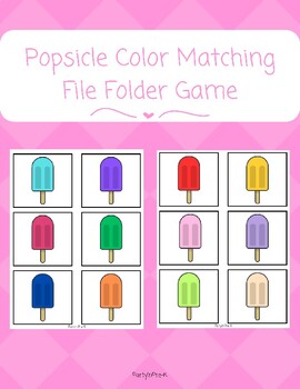 Summer Popsicle Color Matching File Folder Game | Special Education