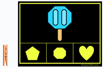Preview of Summer- Popsicle- Shape Clip Card- Google Slides Activities- CVI Friendly
