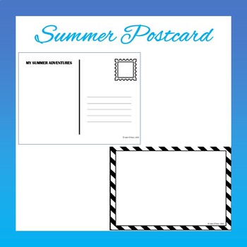 Preview of Summer Postcard: My Summer Adventures Worksheet