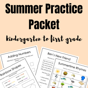 Preview of Summer Practice Packet - Kindergarten to First Grade