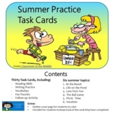 Summer Practice Task Cards - Print and Easel Versions