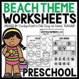 Summer Preschool Math and Literacy Worksheets for May