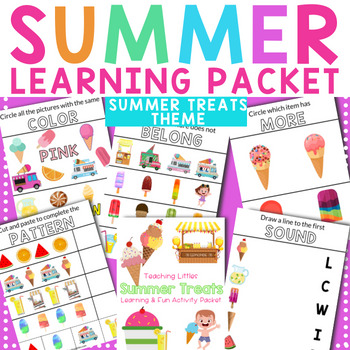 Preview of Summer Preschool-Toddler Activity Packet- Ice Cream Theme