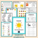 Summer Preschool Worksheet Bundle Pre-K Kindergarten Activ