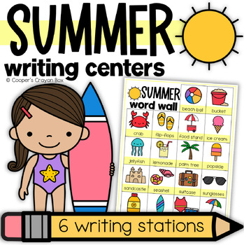 Preview of Summer | Primary Writing Centers | Word Wall and Writing Stations