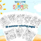 Summer Printable 30 Coloring Pages for Kids,Preschoolers, 