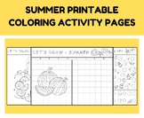 Summer Printable Coloring Activity Pages
