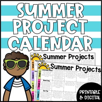 Summer Pbl Projects Calendar Fun Summer Packet Activities By Briana Beverly