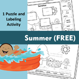 Summer Season Label It & Puzzle Parts Activity (FREE)