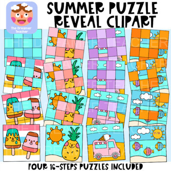 Preview of Summer Puzzle Reveal Clipart