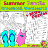 Summer Puzzles Bundle – End of Year Crossword, Summer Word Search + Activities
