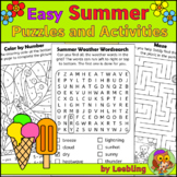 Summer Puzzles, Easy End of Year Activities for Kinder + F