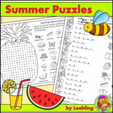 Summer Puzzles - Fun End of Year Activities, Crossword, Wo