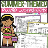 Summer Puzzles Packet | Summer Crossword Puzzle Printable 