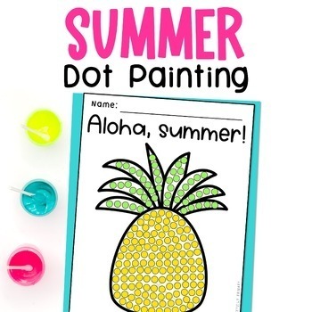 Q-Tip Painting and Glue Dot Fine Motor Practice for Summer