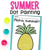 Summer Q-tip Painting Dot Art Fine Motor Crafts + Fine Mot
