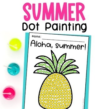 Preview of Summer Q-tip Painting Dot Art Fine Motor Crafts + Fine Motor Journal Activities