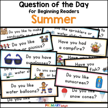 Preview of Attendance Question of the Day Preschool for Summer - June Question of the Day