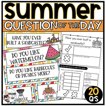 Summer Question of the Day Graphing and Survey Questions | TpT