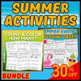 Summer Quotes Coloring Pages Activity Bundle