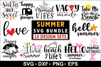 Preview of Summer Quotes, Fonts SVG Bundle