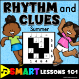 Summer RHYTHM & CLUES Music Math Rhythm Worksheets: EASEL 