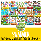 Summer Rainbow Match-Up Clip Art Bundle