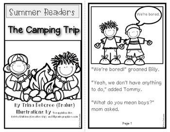 Preview of Summer Readers: The Camping Trip for Emergent Readers {Black and White}