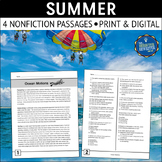 Summer Nonfiction Reading Comprehension Passages and Questions