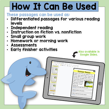 summer reading comprehension passages and questions tpt