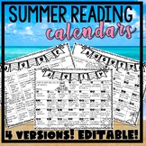 Summer Reading Log Activities Calendar & Sight Word Practi