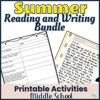 Preview of Summer Reading Activity & Summer Journal Writing Bundle for Middle School