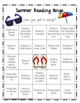 Summer Reading Bingo by Hookedonbooksabc | TPT