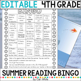 Summer Reading Bingo for Fourth Grade Editable Printable C